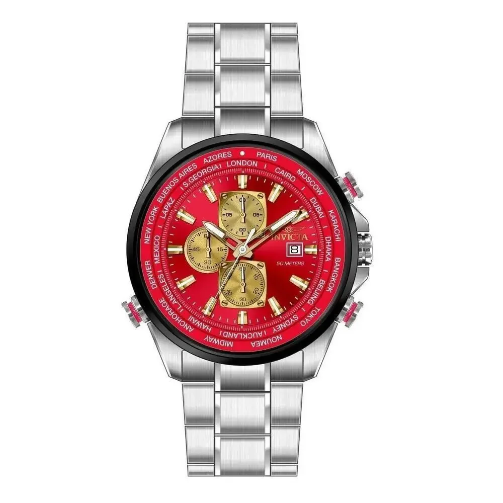 NWT Invicta 50502 Aviator | Quartz | Red | Men's Watch